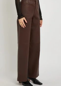 Marina wide-leg leather trousers