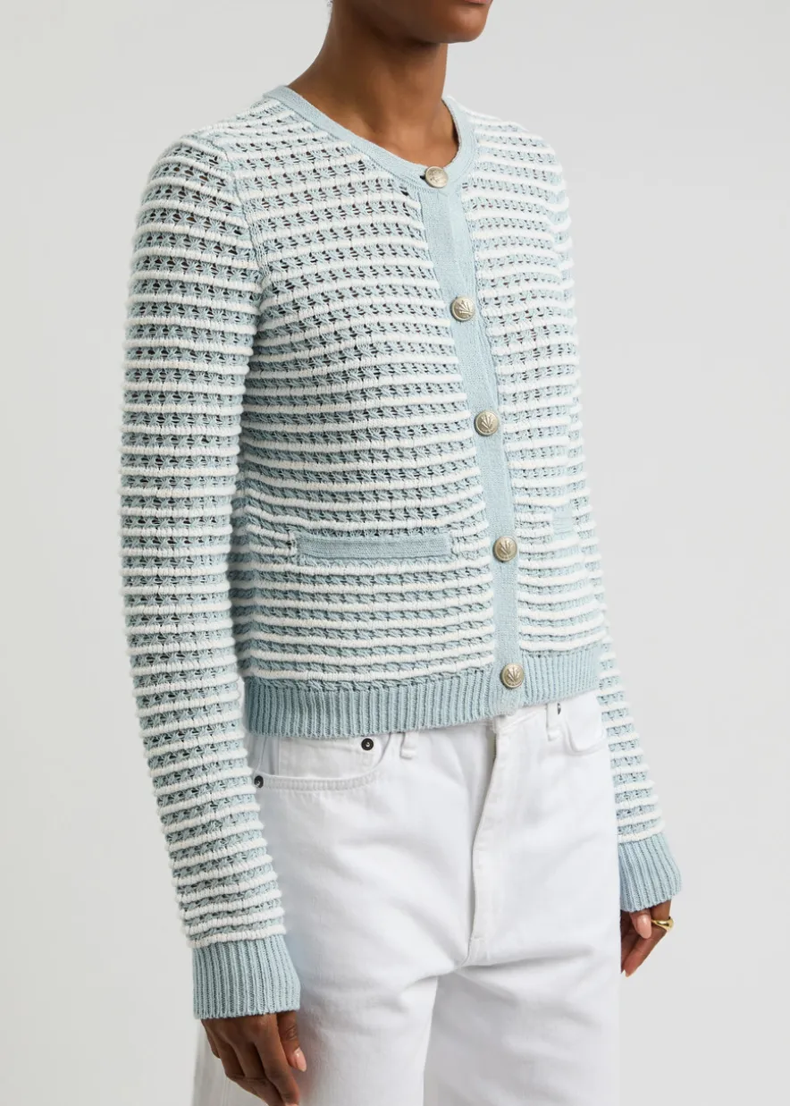 Marlee striped cotton-blend cardigan