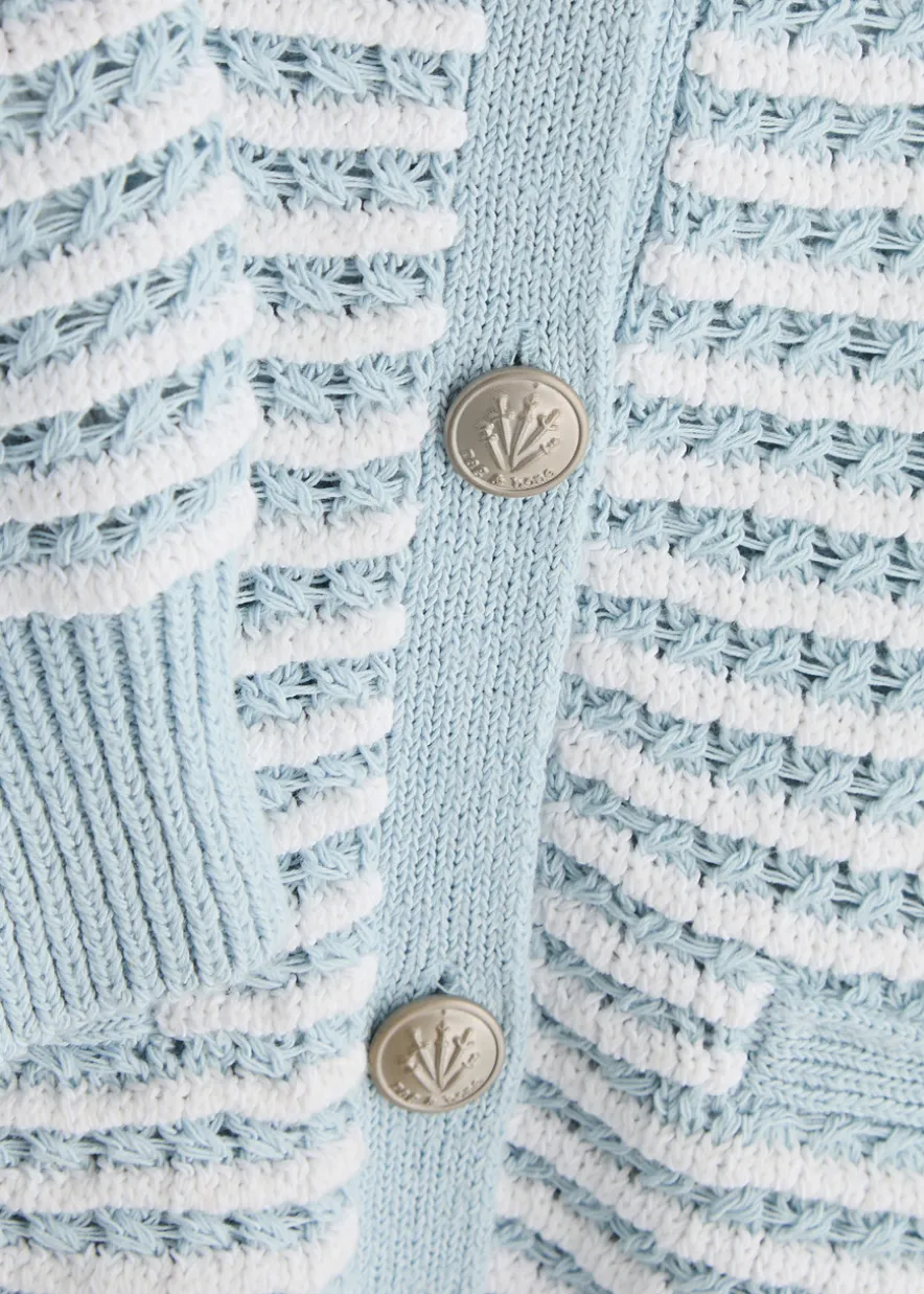 Marlee striped cotton-blend cardigan