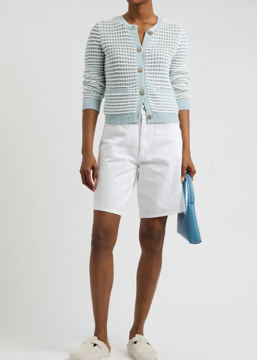 Marlee striped cotton-blend cardigan