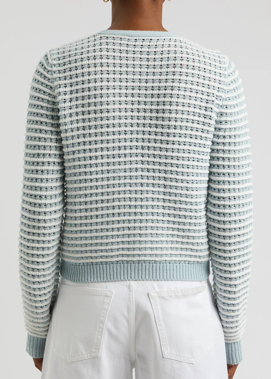 Marlee striped cotton-blend cardigan