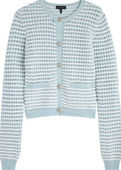 Marlee striped cotton-blend cardigan