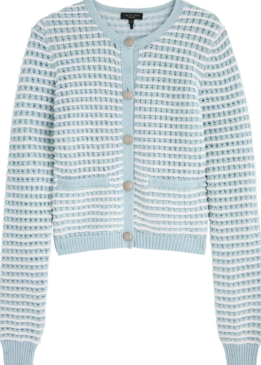 Marlee striped cotton-blend cardigan