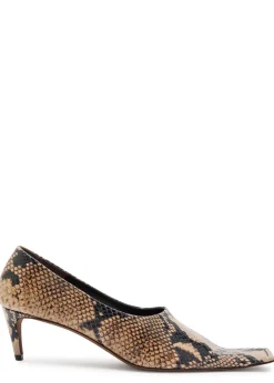 Marlene 50 snake-effect leather pumps