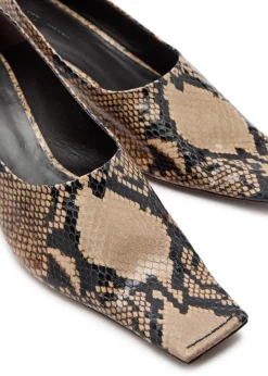 Marlene 50 snake-effect leather pumps