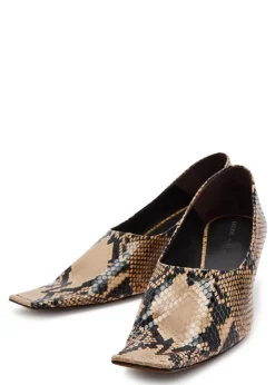 Marlene 50 snake-effect leather pumps