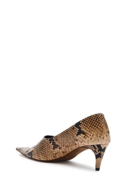 Marlene 50 snake-effect leather pumps