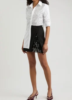 Marley embellished cotton-poplin shirt