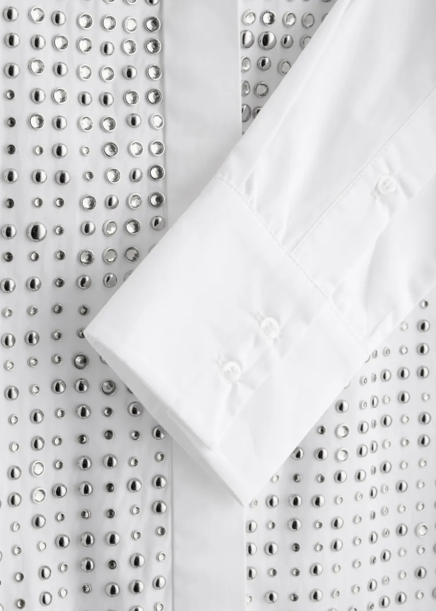 Marley embellished cotton-poplin shirt