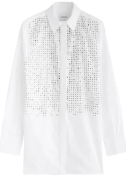 Marley embellished cotton-poplin shirt