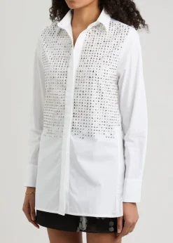 Marley embellished cotton-poplin shirt
