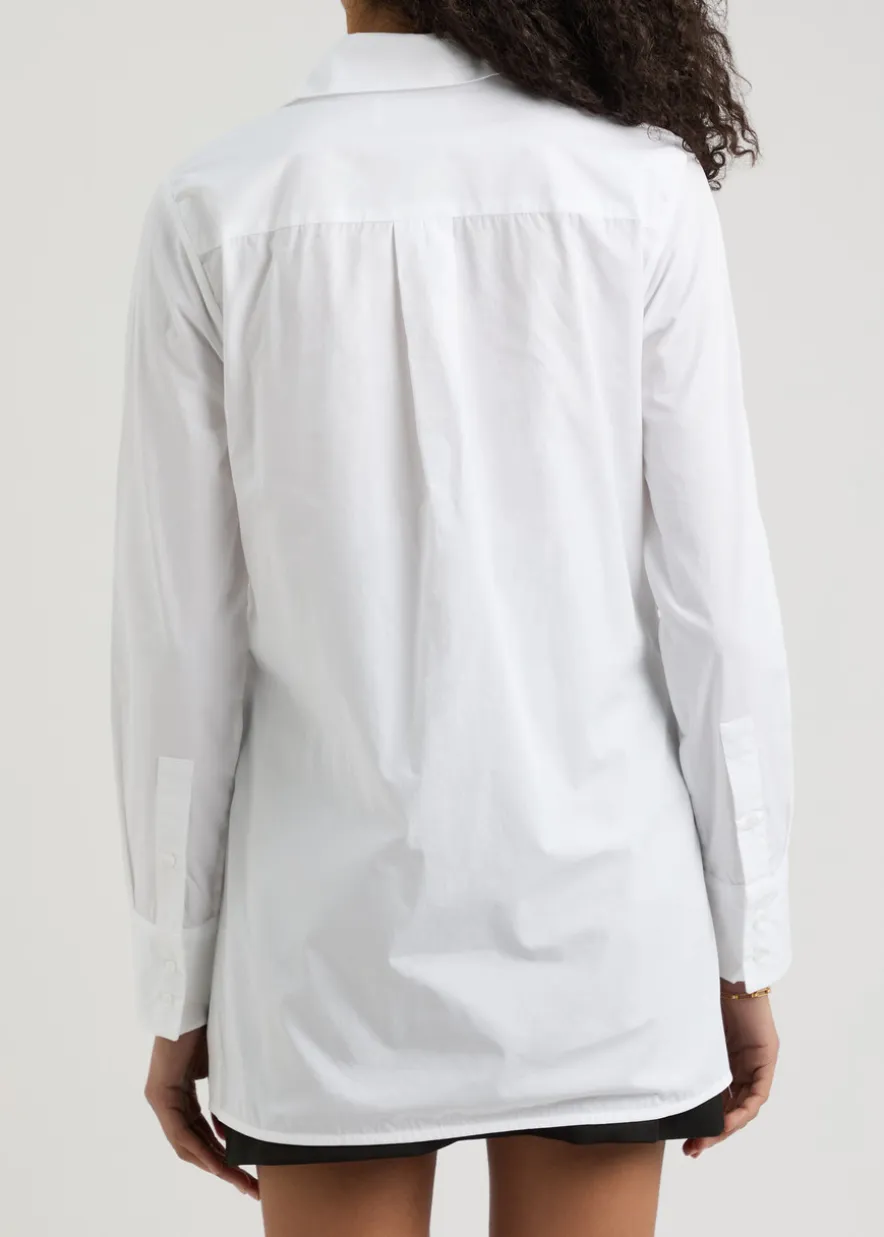 Marley embellished cotton-poplin shirt