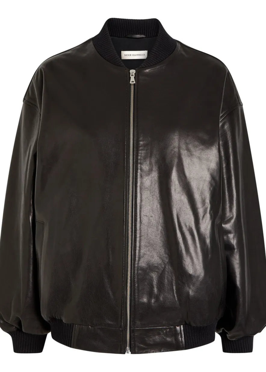 Marley leather bomber jacket