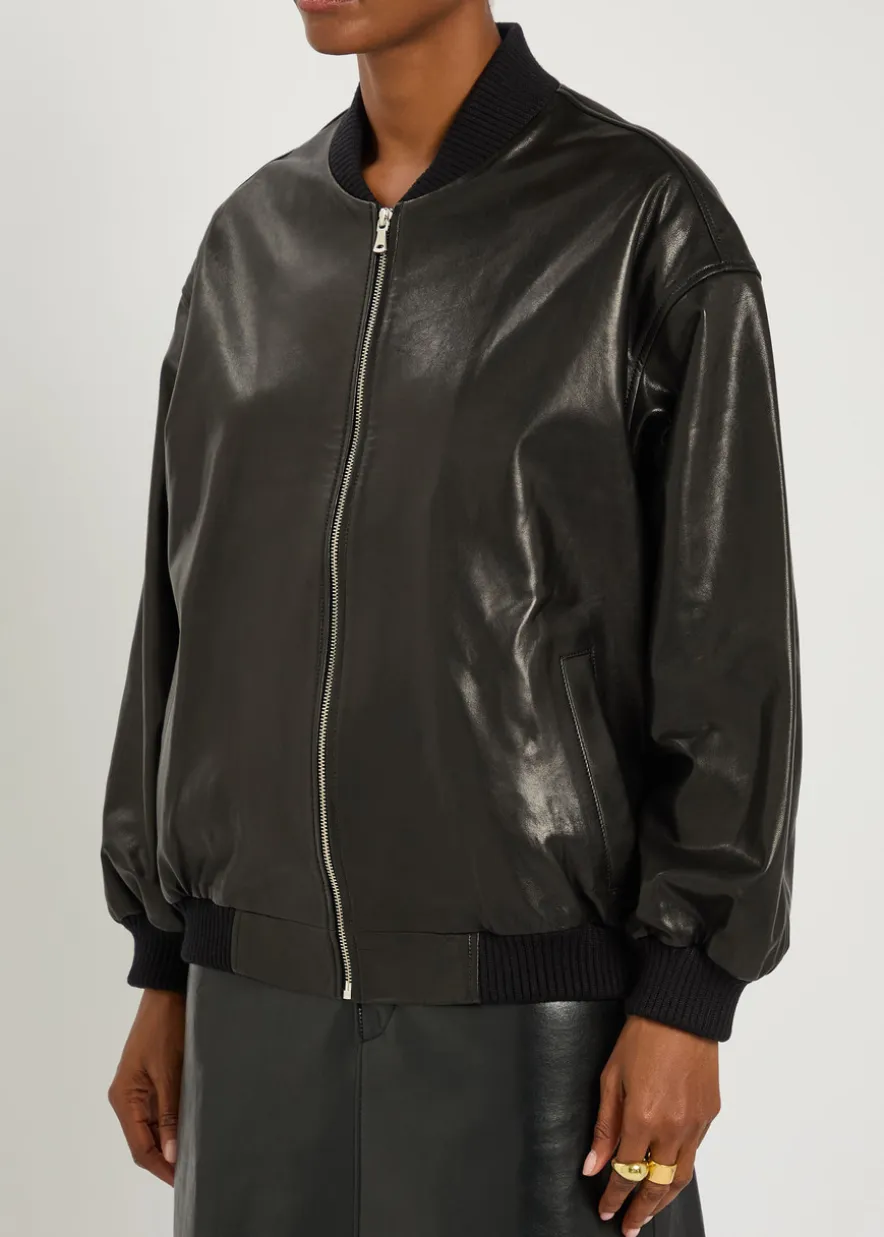 Marley leather bomber jacket