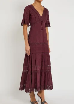 Marlowe lace-detail cotton midi dress