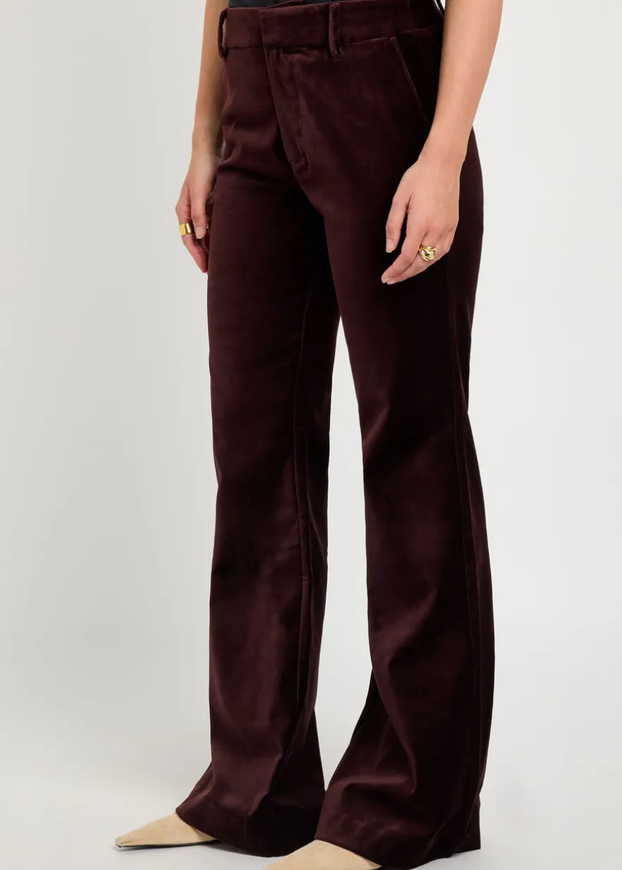 Marlow flared-leg velvet trousers