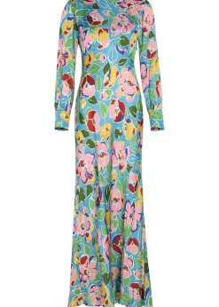 Marni floral-print satin maxi dress