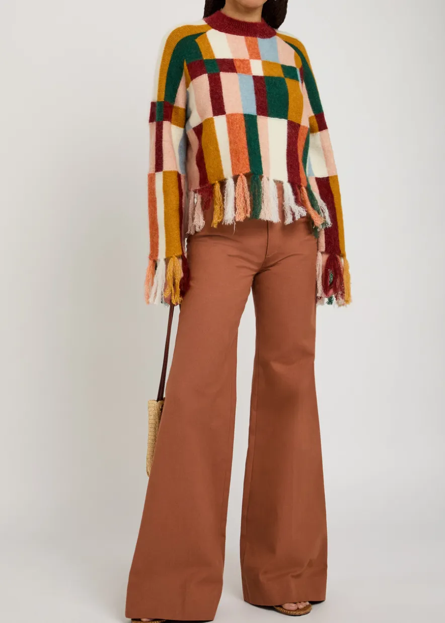 Marojerelle checked wool-blend jumper