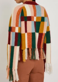 Marojerelle checked wool-blend jumper
