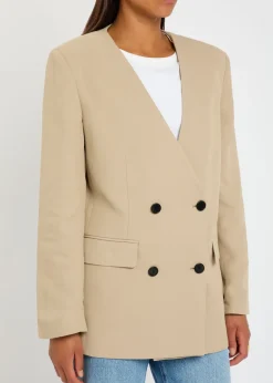 Maron V-neck woven blazer