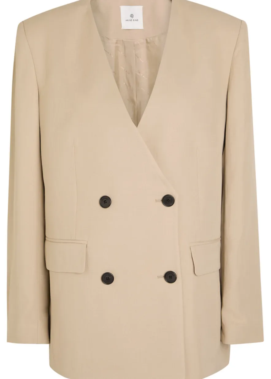 Maron V-neck woven blazer