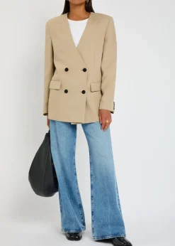 Maron V-neck woven blazer