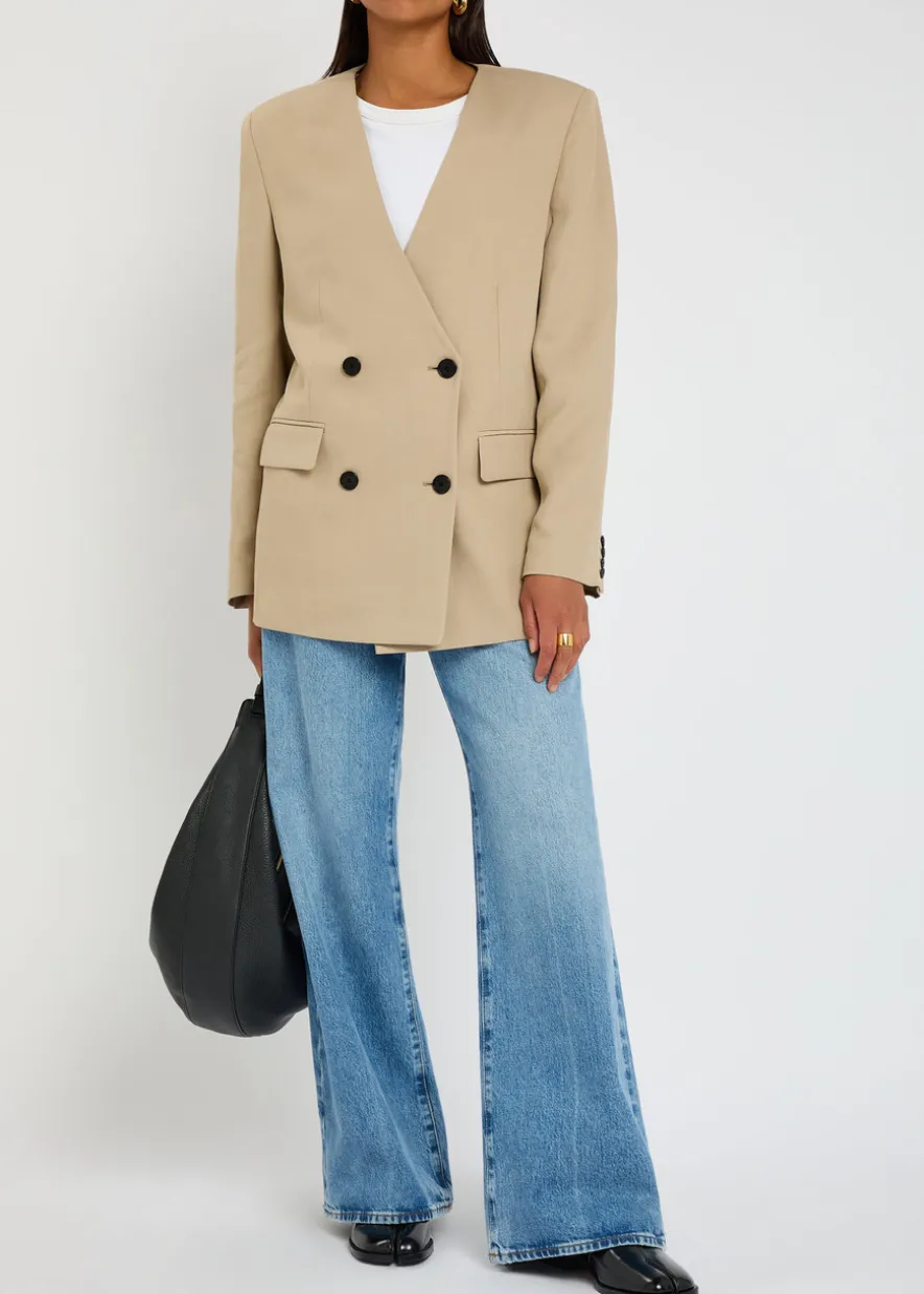 Maron V-neck woven blazer