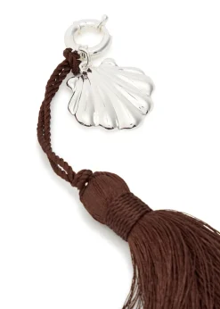 Marta tassel sterling silver keyring