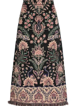 Marvelous Garden floral-jacquard knit midi skirt
