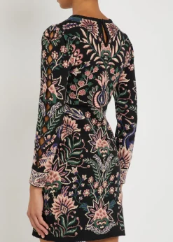 Marvelous Garden floral-jacquard knit mini dress