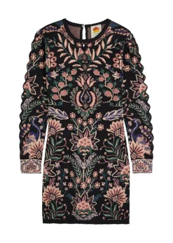 Marvelous Garden floral-jacquard knit mini dress