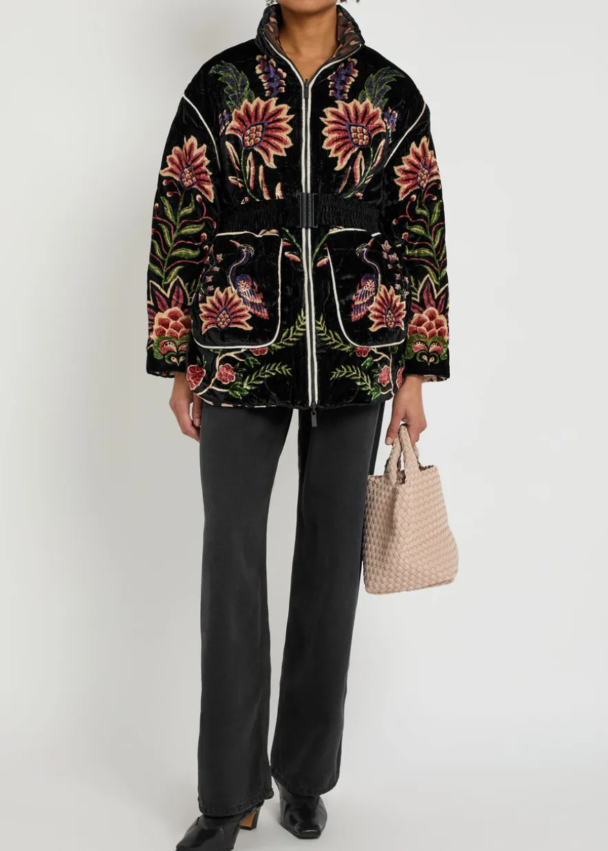 Marvelous Garden floral-print velvet jacket