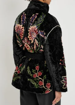 Marvelous Garden floral-print velvet jacket