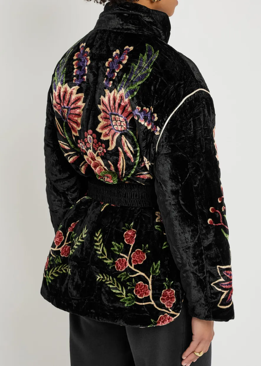 Marvelous Garden floral-print velvet jacket