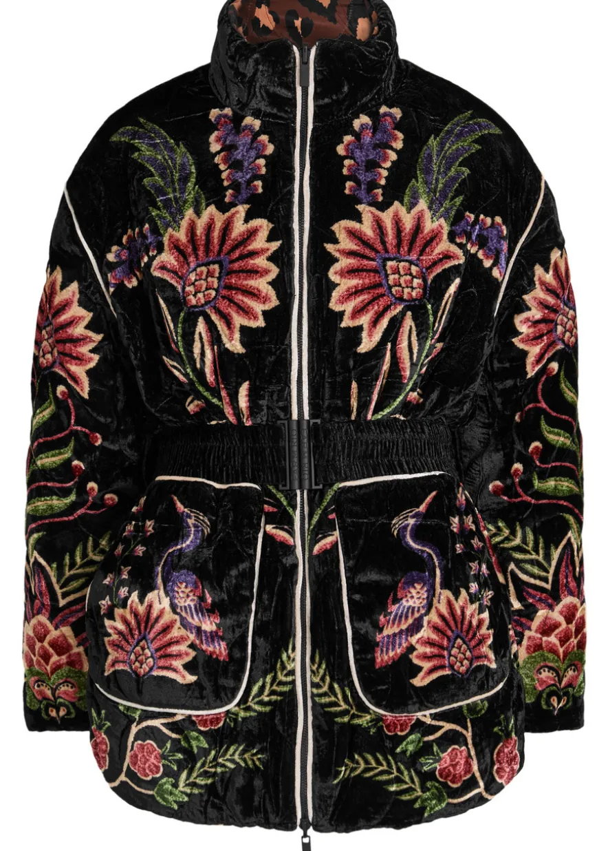 Marvelous Garden floral-print velvet jacket