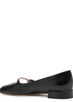Mary Jane embellished leather ballet flats