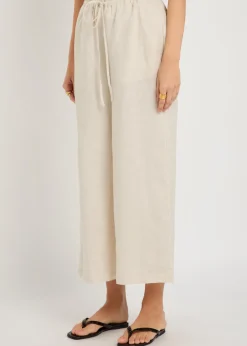 Mateo cropped wide-leg linen trousers