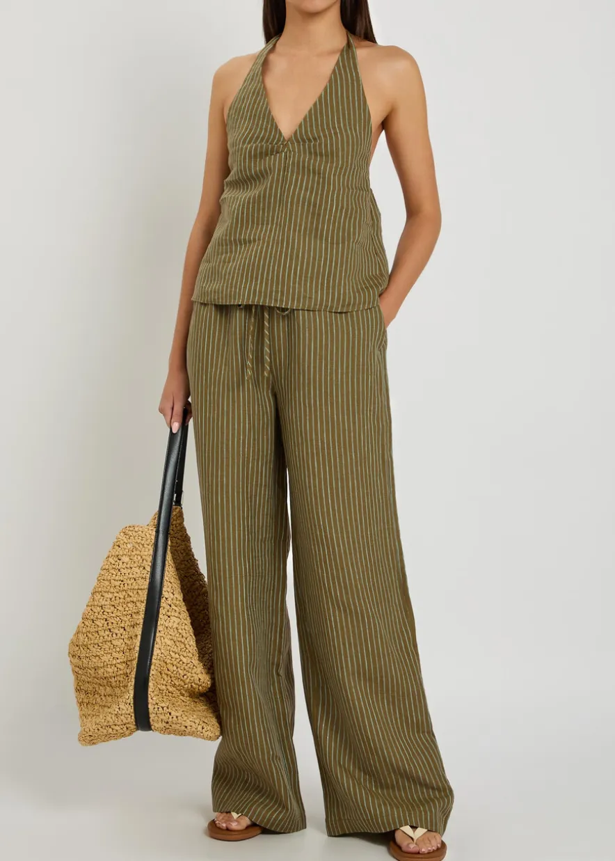Mateo striped linen trousers