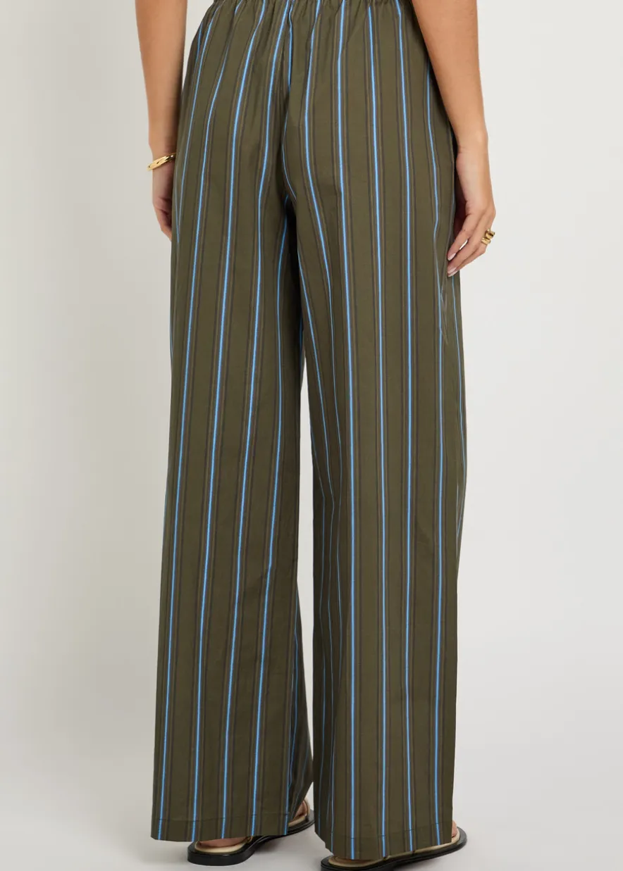 Mateo striped stretch-cotton poplin trousers