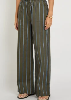 Mateo striped stretch-cotton poplin trousers