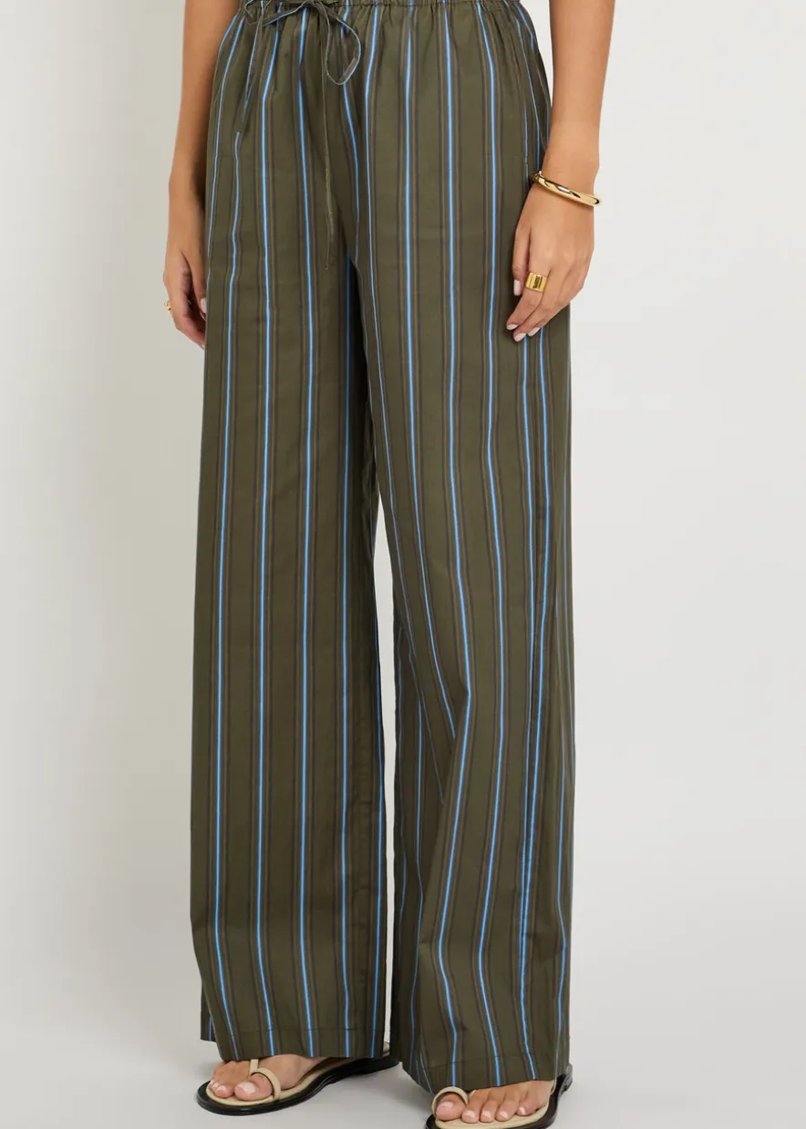Mateo striped stretch-cotton poplin trousers
