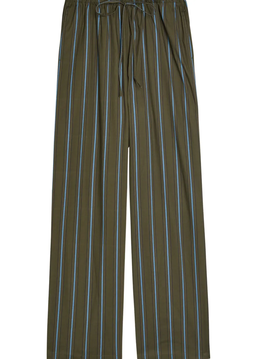 Mateo striped stretch-cotton poplin trousers