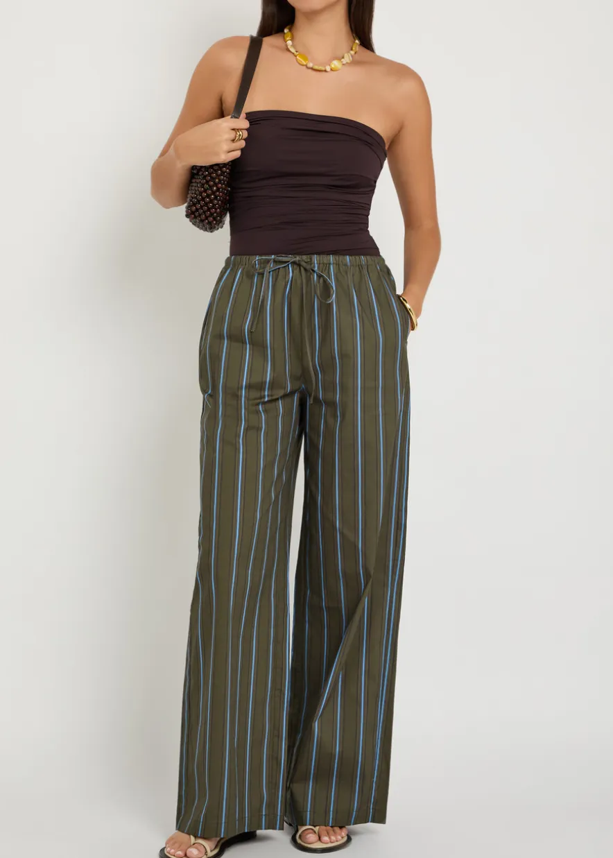 Mateo striped stretch-cotton poplin trousers