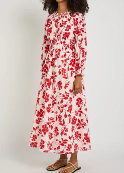 Matia floral-print cotton midi dress