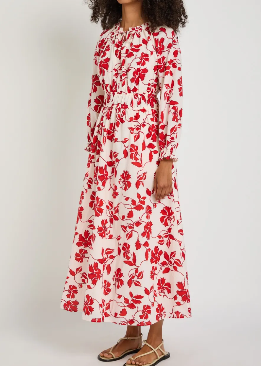 Matia floral-print cotton midi dress