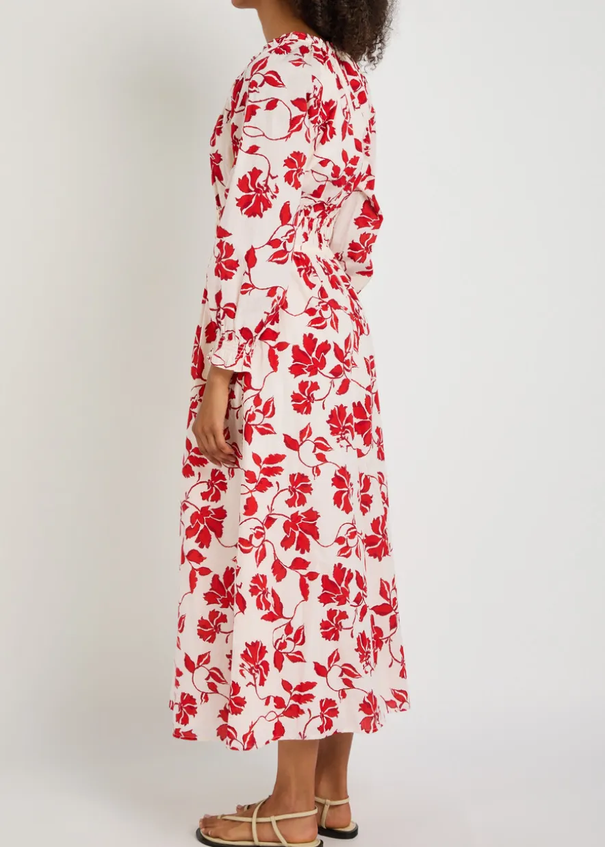 Matia floral-print cotton midi dress
