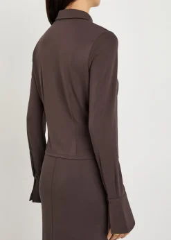 Matte stretch-jersey top
