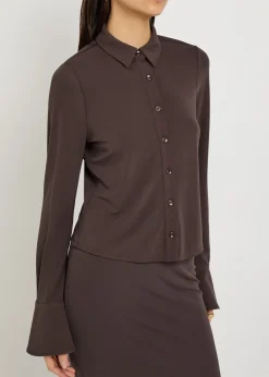 Matte stretch-jersey top