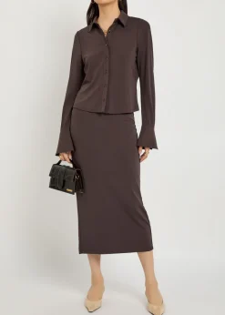 Matte stretch-jersey top