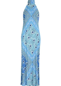 Maura patterned halter-neck chiffon midi dress
